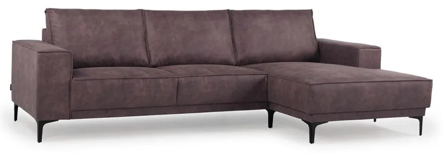 Tmavohnedá rohová pohovka z imitácie kože (pravý roh) Copenhagen – Scandic
