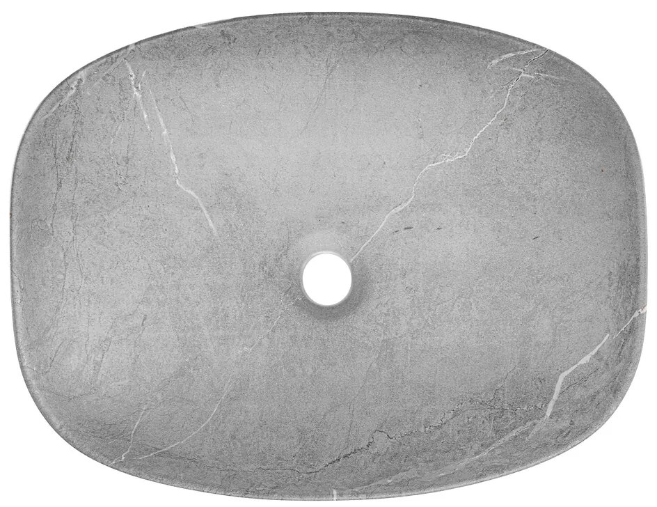 Súprava keramického umývadla na dosku a výpuste Anna 50 cm sivý kameň