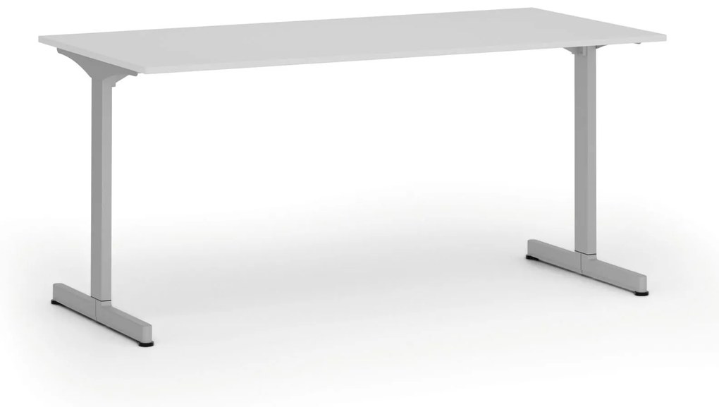 Kancelársky stôl PRIMO BETA, 1600 x 800 mm, sivá podnož, biela