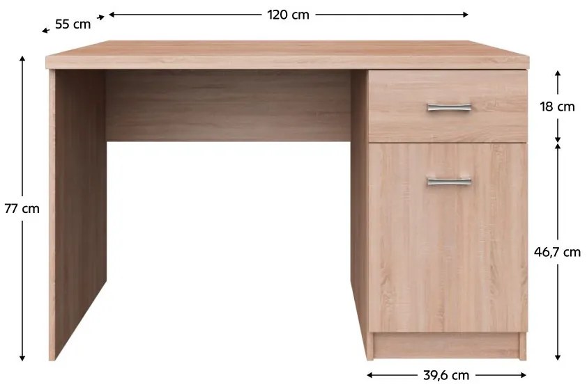 PC stôl Topta Typ 36 1D1S120 (dub sonoma). Vlastná spoľahlivá doprava až k Vám domov. 1075471