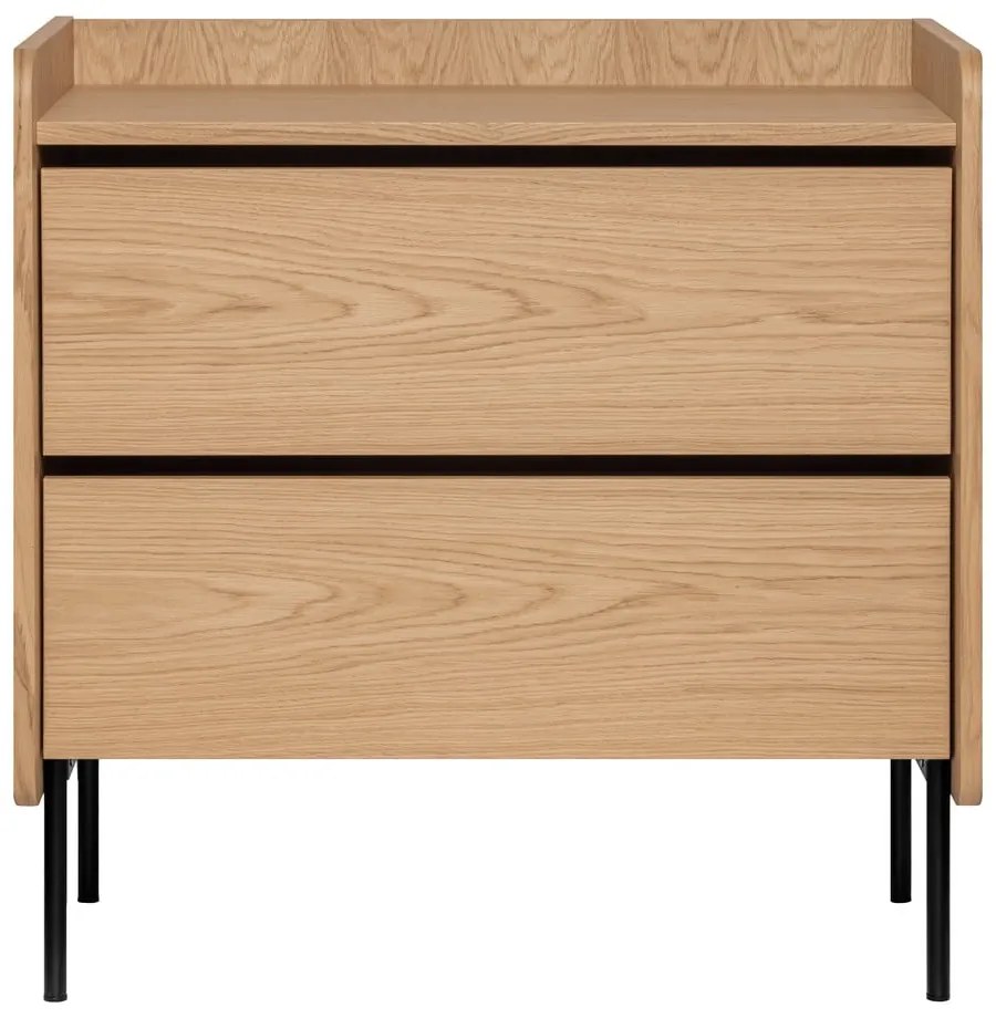 Vysoká komoda v dekore duba v prírodnej farbe 80x82 cm Wrap – Bonami Selection