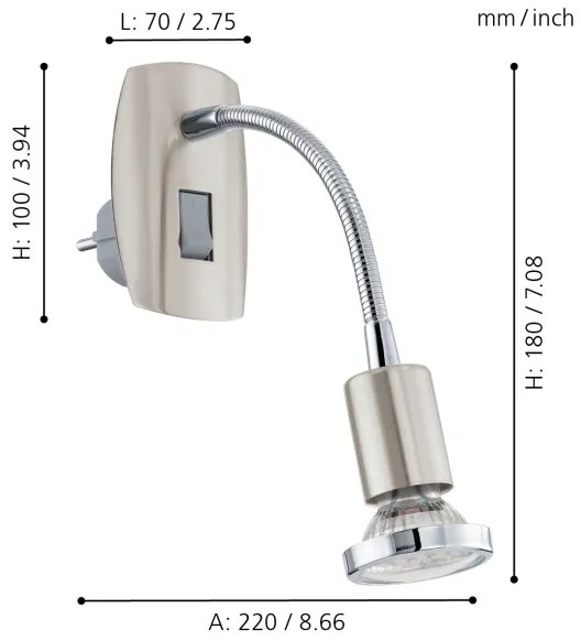 Eglo 92933 - LED Svietidlo do zásuvky MINI 4 1xGU10-LED/3W/230V