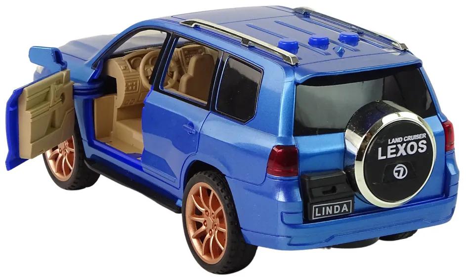 Lean Toys Modré auto Lexos 1:14 – svetelné a zvukové efekty