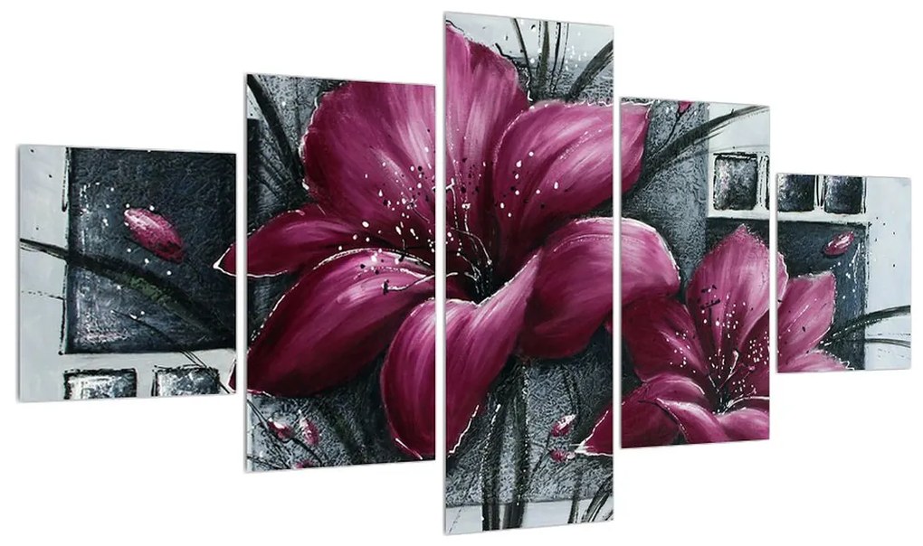 Moderný obraz kvetov (K012355K12570)