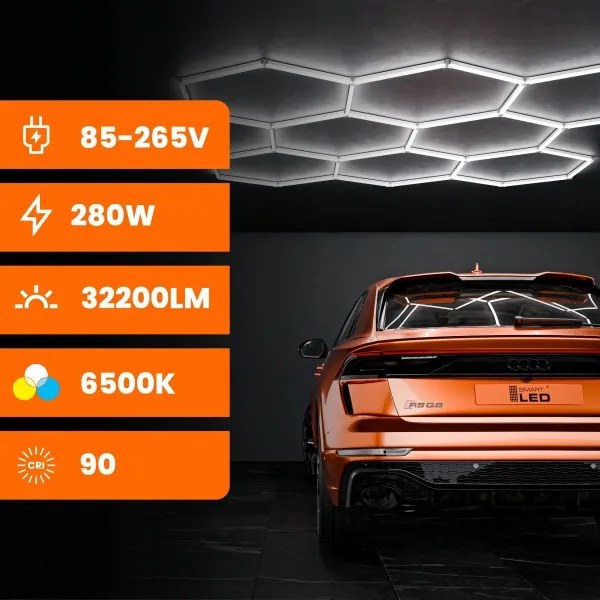 LED stropné svietidlo LED/350W/85-265V 4000K 313x298 cm CRI 90 IP54 biele