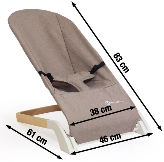 PETITE&amp;MARS - Detské ležadlo CALMY hnedá