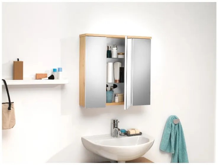 Livarno home Skrinka so zrkadlom Palermo, 66 x 64 x 17 cm  (100389389)