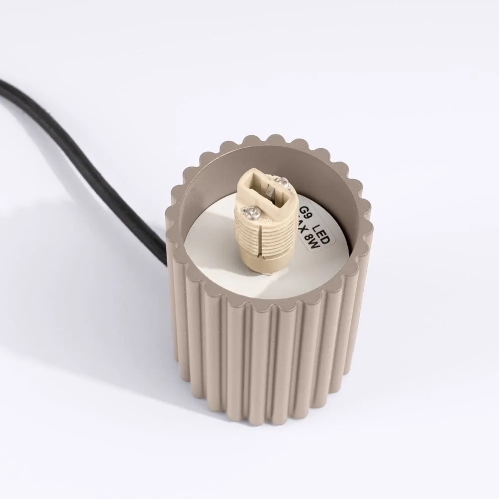 Taupe stolová lampa so skleneným tienidlom (výška 19 cm) Orbital – Sollux