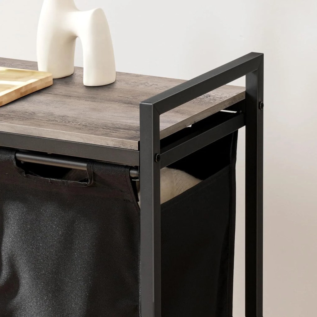 Koš na prádlo Vasagle Pietro 159 l šedý/černý