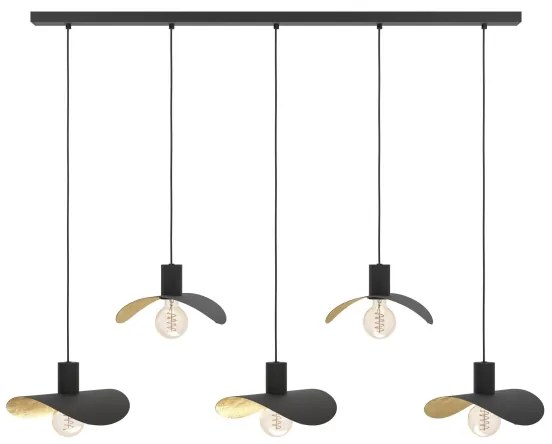Eglo 390396 - Luster na lanku SACEDA 5xE27/40W/230V čierna/zlatá
