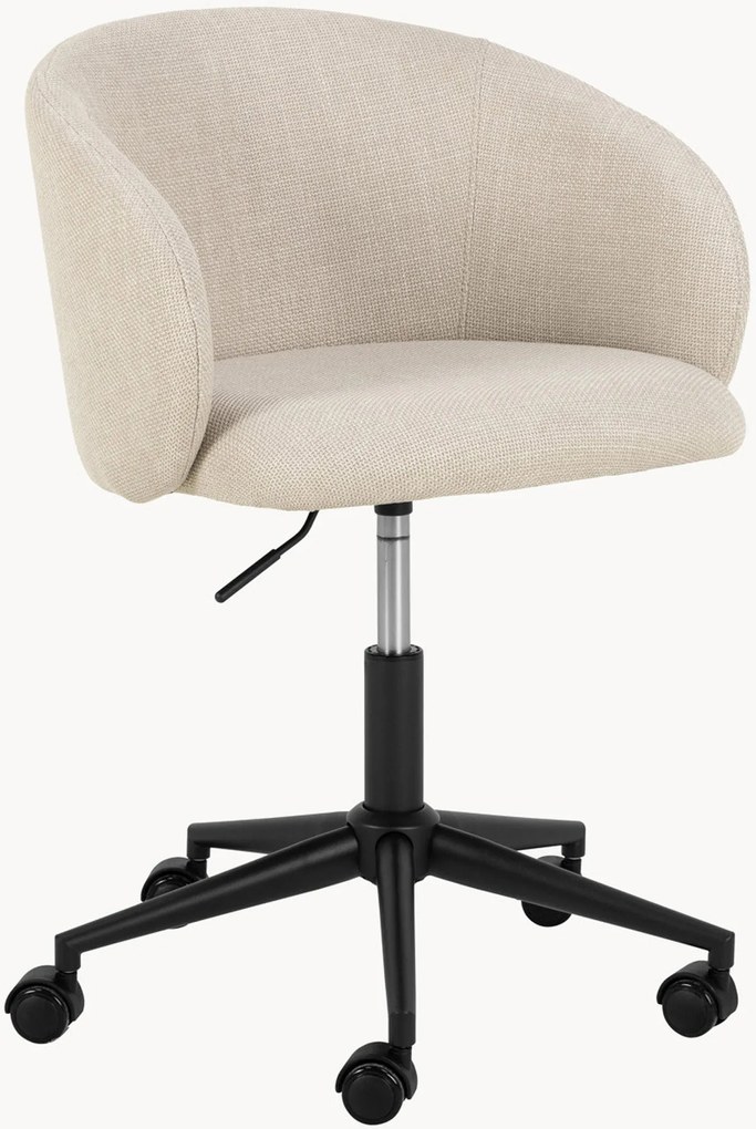 Čalúnená otočná kancelárska stolička's kovovými nohami Eleanor