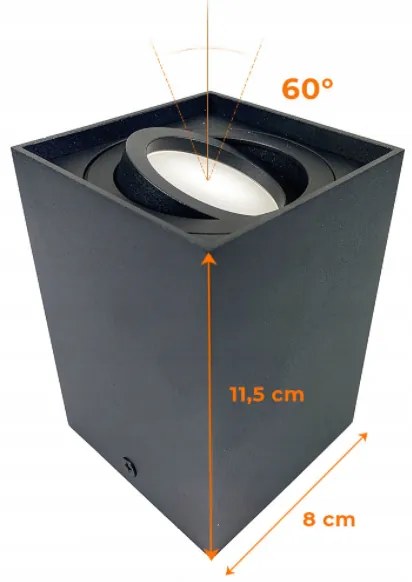 BERGE Podhľadové bodové svietidlo 6685 výklopné čierna - biela - 115mm