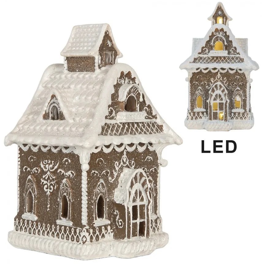 Perníkový LED domček kostol Gingerbread Cotti - 13*12*20 cm