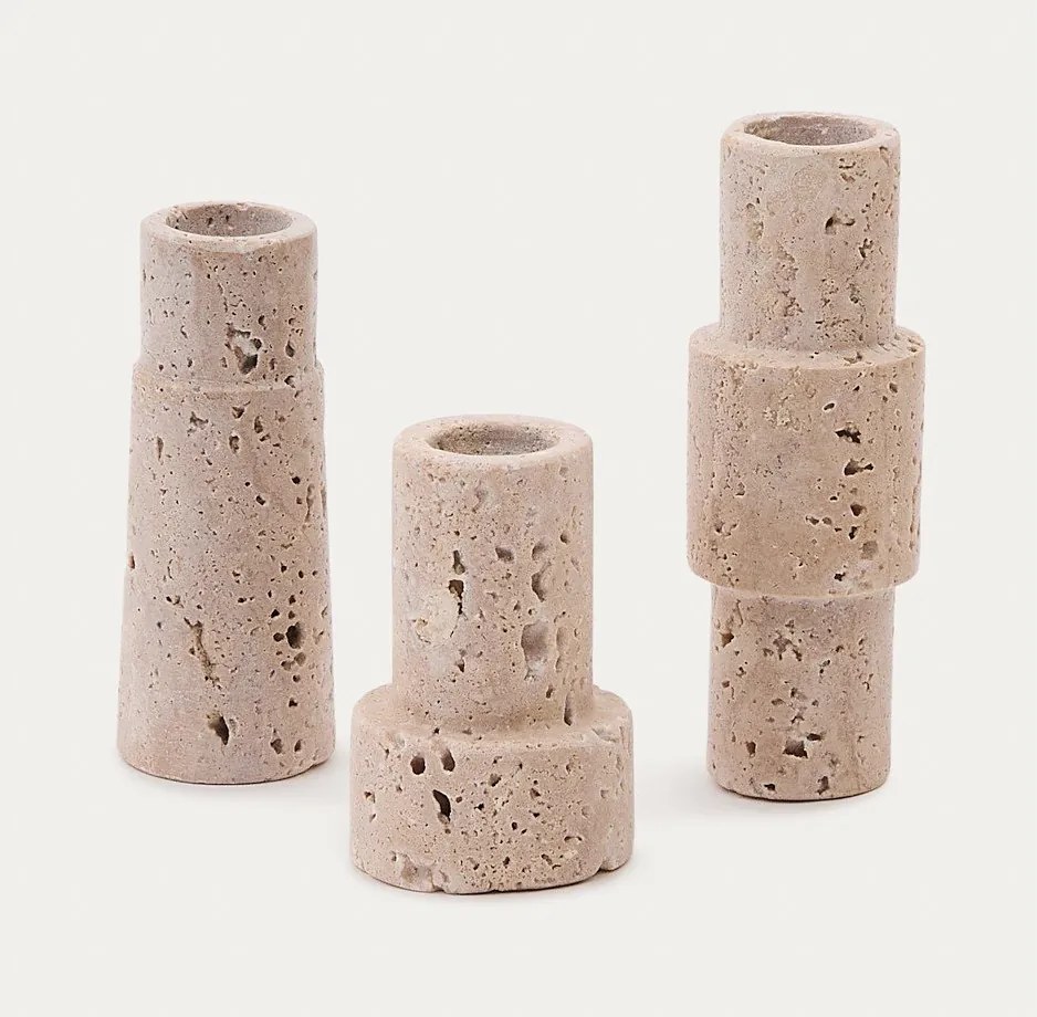 Kamenné svietniky v súprave 3 ks Majid – Kave Home