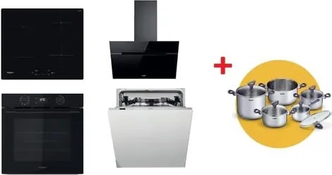 Rúra Whirlpool OMK58CU1SB + indukčná varná doska WSQ7360NE + odsávač pár WHVP62FLTSK + umývačka riadu WIC3C26F