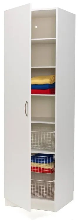 Skriňa na oblečenie, ľavé dvere, 600x600x2100 mm, biela, biela