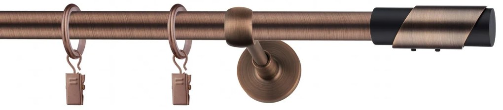 Dekorstudio Garniža jednoradová PARIS medená 19mm Dĺžka: 420cm, Typ príslušenstva: Krúžky tiché so štipcami