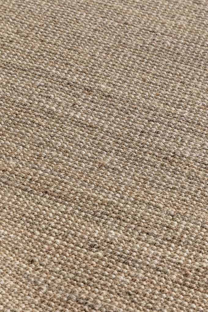 Hanse Home, Koberec behúň Bouclé Jute 105975 Grey Brown, 80x200, hnedá, chodba / predsieň