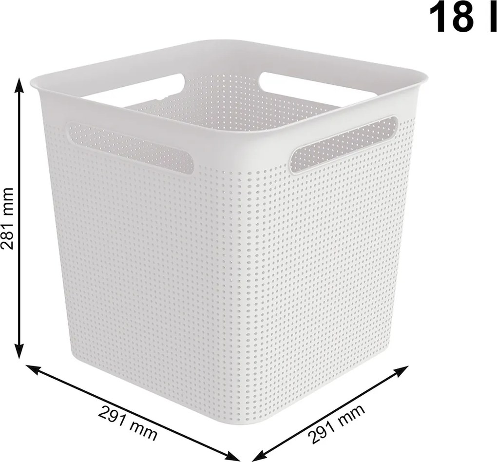 Rotho Úložný box s víkem a s madly BRISEN 18l, 29x29x29cm, bílý
