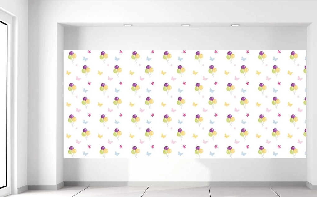Gario Fototapeta Pekné balóniky a motýle Materiál: Samolepiaca, Rozmery: 536 x 240 cm