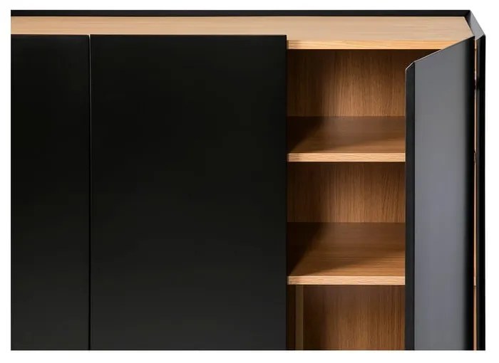 Čierna vysoká komoda v dekore duba 95x120 cm Arista – Teulat