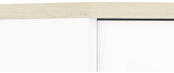 Nočný stolík BUBO 58x69 cm biela/svetlý buk