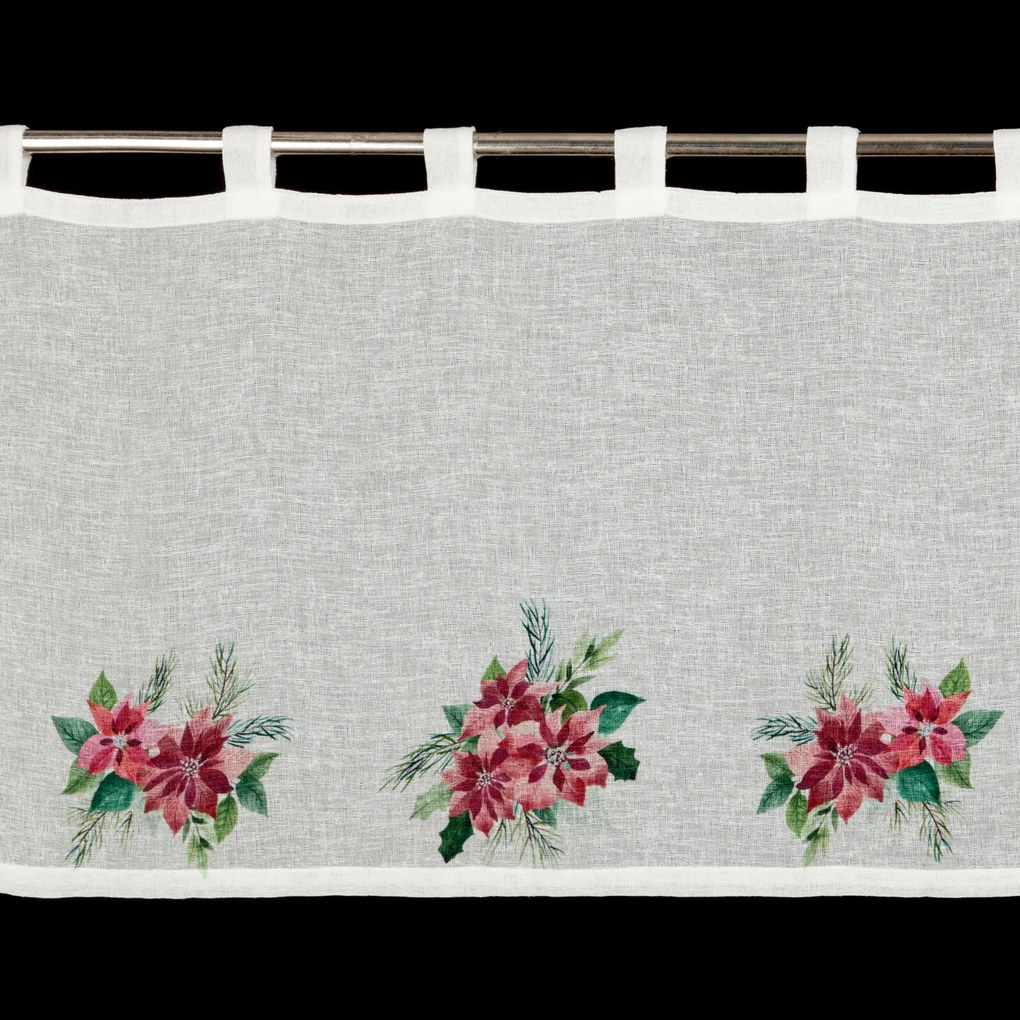 KRÁTKA VIANOČNÁ ZÁCLONA NA PÚTKACH XMAS3 60X150 CM VZOROVANÁ