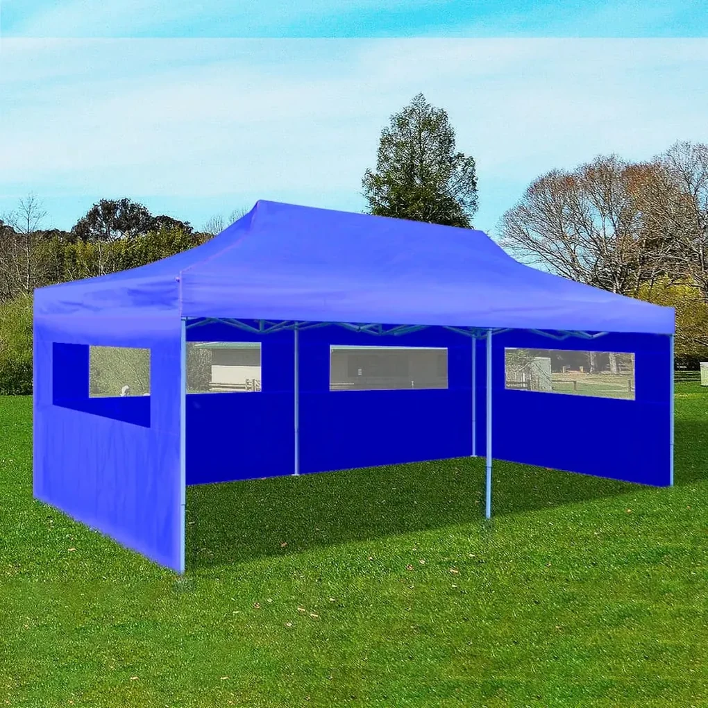 vidaXL Modrý skladací párty stan 3 x 6 m