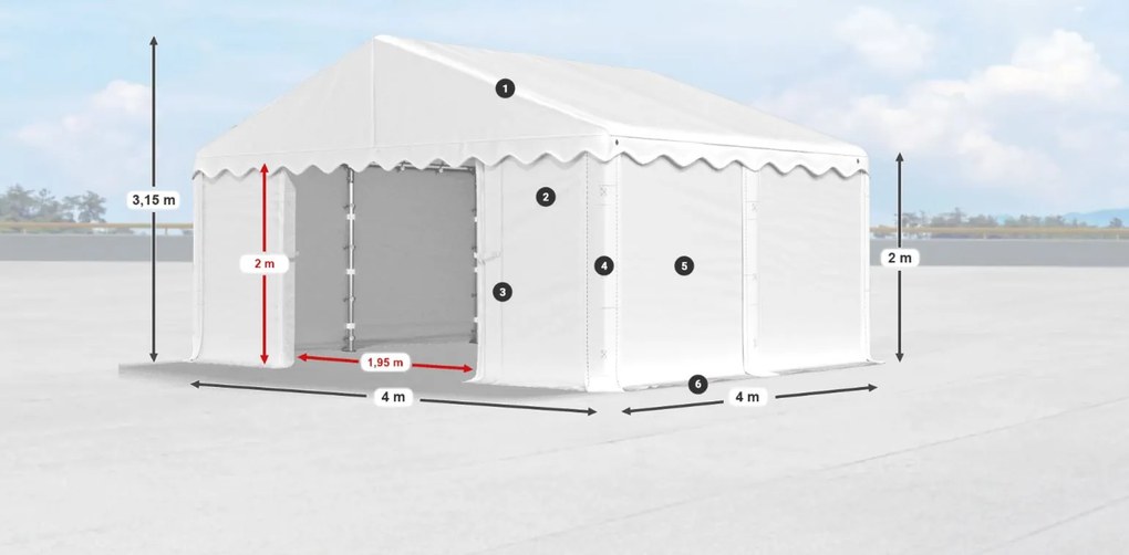 Bestent Skladová hala/ garáž 4x4x2m Comfort PE 240g