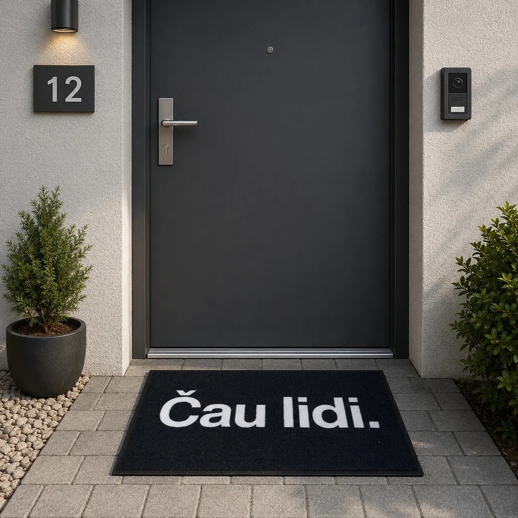 Mercury Flooring, Rohožka Čau lidi 40x60 cm - na von aj na doma, 40x60, čierna