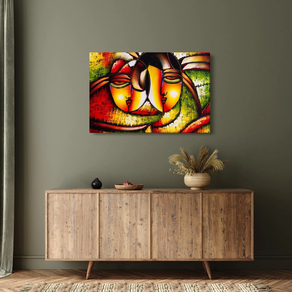 Obraz - Olejomaľba, abstraktné tváre (90x60 cm)