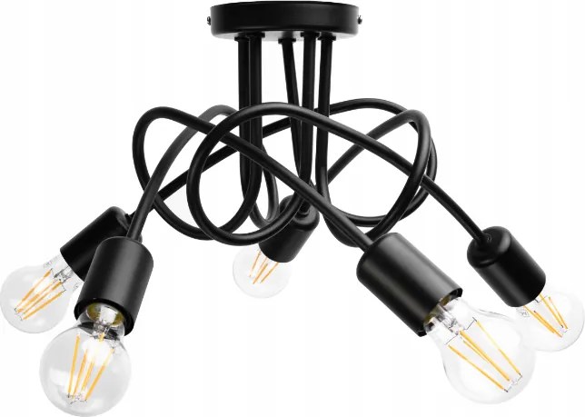 BERGE LOFT 5x E27 zavinovacia závesná lampa