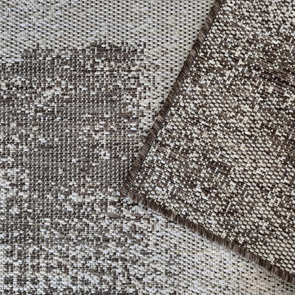 DY Hnedý obojstranný koberec z lana s abstraktným vzorom Zara 10 Rozmer: 160x230 cm