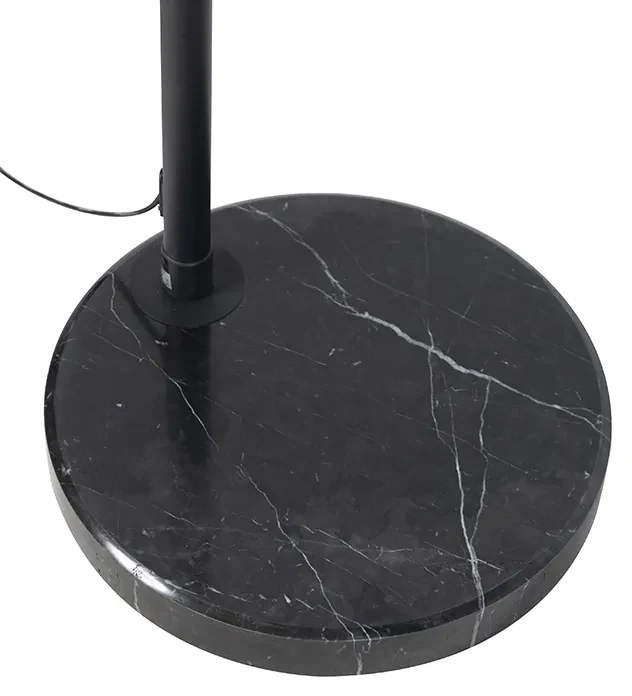 Oblúková lampa čierna s plyšovým tienidlom okrový žltý so zlatom 50 cm - XXL