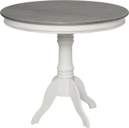 Okrúhly jedálenský stôl Rimini 90 cm z masívu biely/tmavohnedý