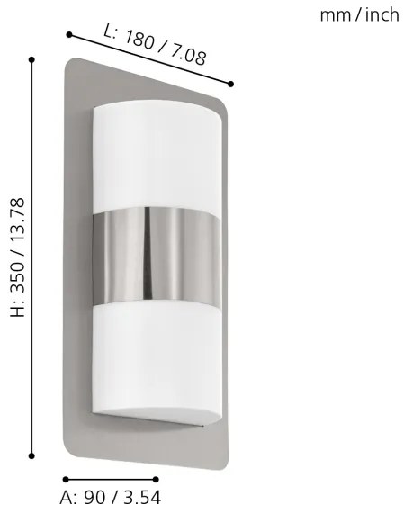 Eglo 98085 - Vonkajšie svietidlo CISTIERNA 2xE27/10W/230V IP44 matný chróm