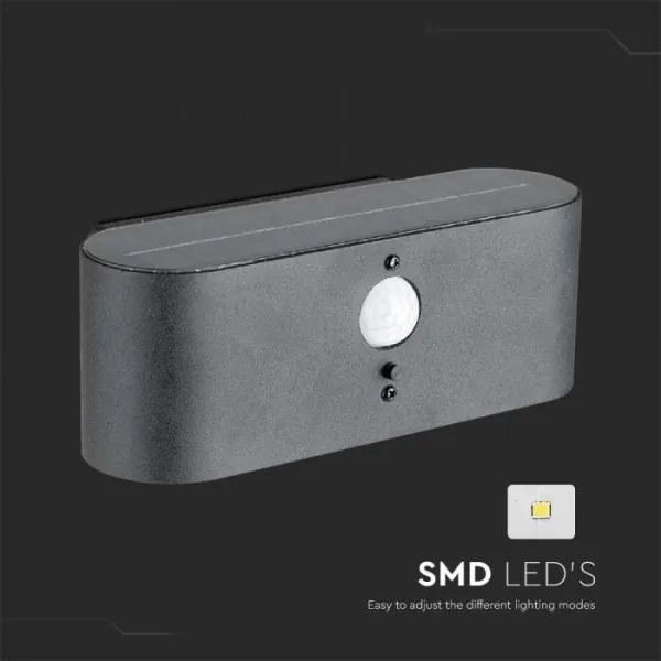 LED vonkajšie solárne nástenné svietidlo so senzorom LED/2,5W/3,7V 3000K IP54