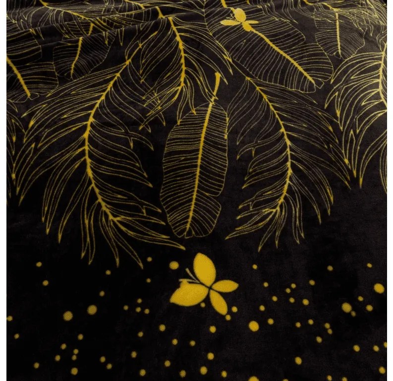 Mikroplyšová deka VISATA, čierna Rozmer: 200 x 220 cm