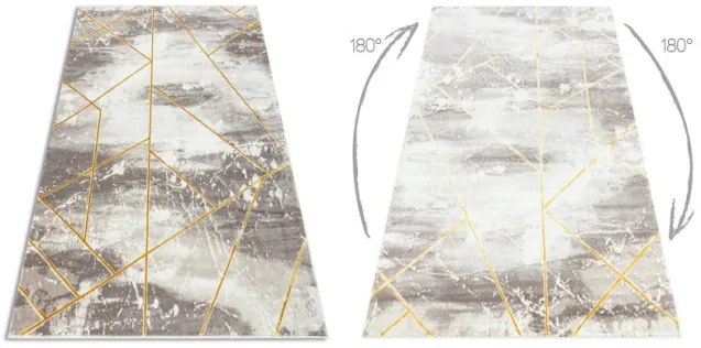 Koberec CORE 1818 Geometrický - slonia kosť / zlatý