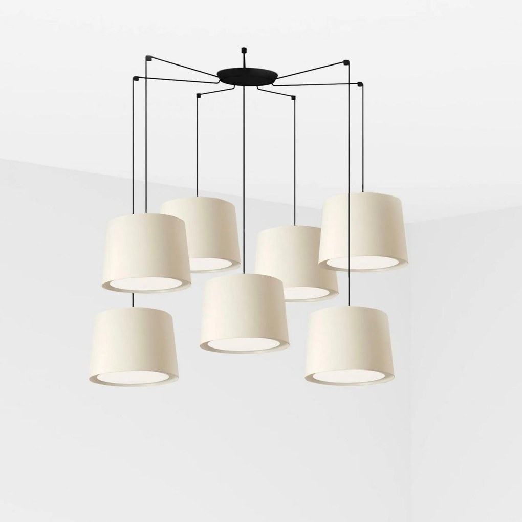 Faro Conga závesné svietidlo, biela, 7xE27, nastaviteľná výška, IP20