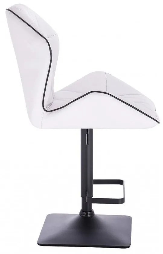 LuxuryForm DESIGN Barová stolička MILANO MAX na čiernej hranatej podstave - biela