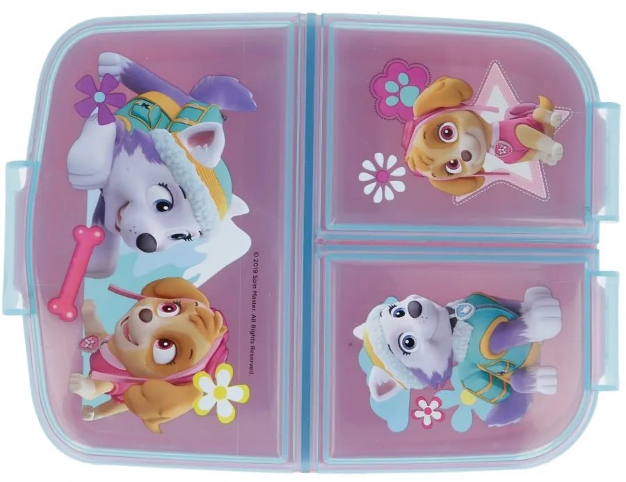 Multibox na desiatu pre dievčatá Labková patrola / Paw Patrol s 3 priehradkami