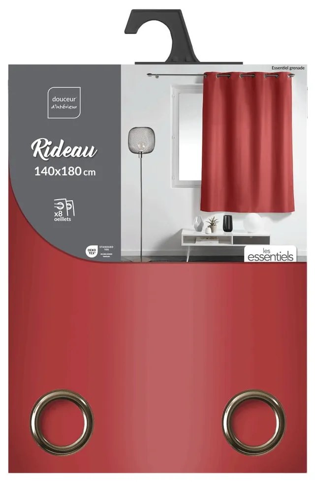 Červený záves 140x180 cm Essentiel – douceur d'intérieur