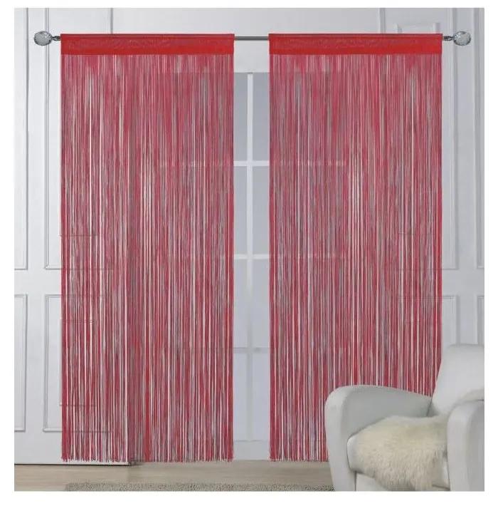 M&K Šnúrkové záclony červené – 150 × 180 cm (2 ks) | BIANO