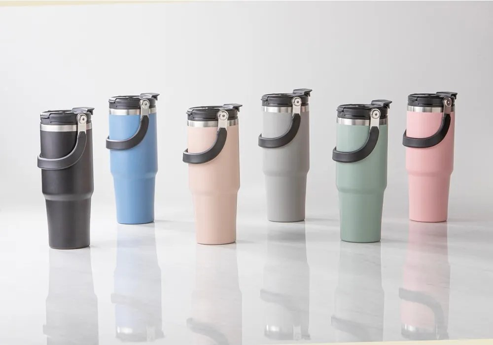 Čierna cestovná fľaša z nehrdzavejúcej ocele 1 l Eco – Ladelle