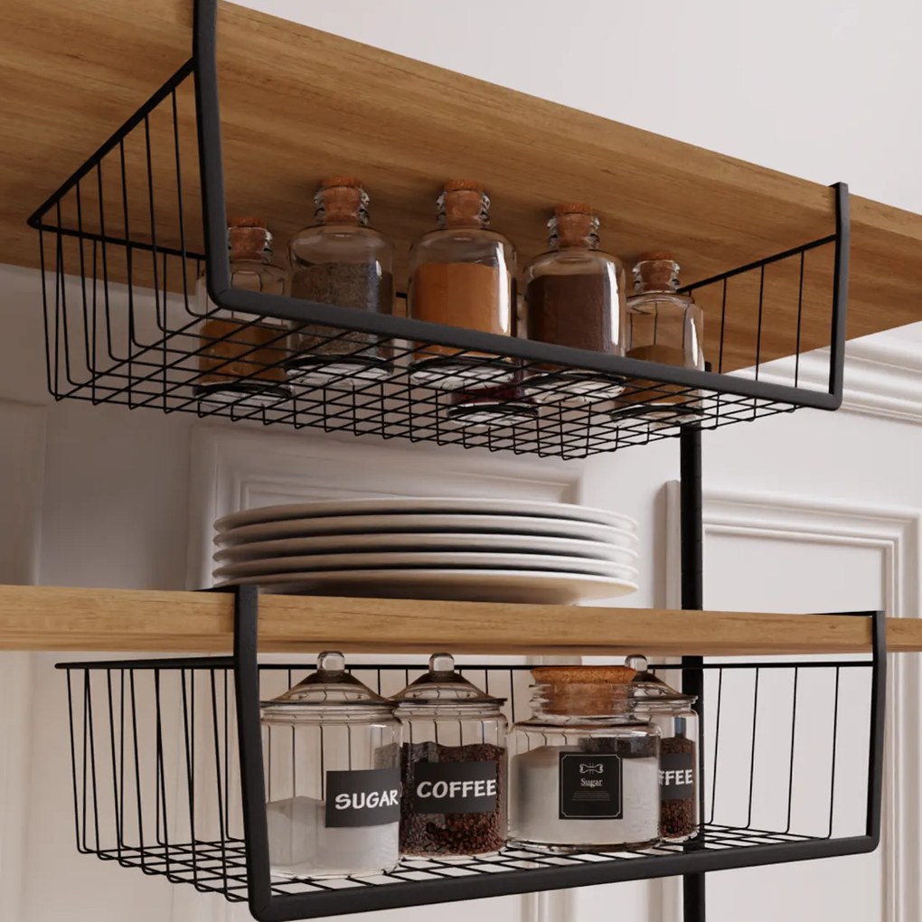 2x Závesný kovový kuchynský košík DECO 40x26x14 cm