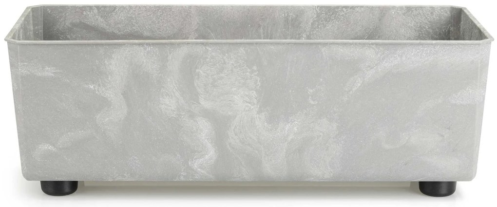 PLASTOVÝ KVETINÁČ SALVIA 37,5X17 CM IMITÁCIA BETÓNU SIVÁ