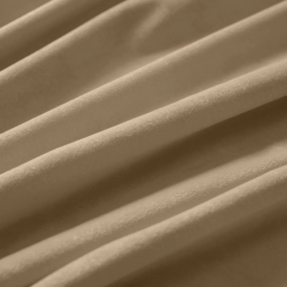 Biante Zamatový oválny obrus Velvet Prémium SVP-045 Kávovo béžový 120x140 cm