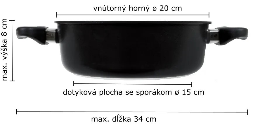 AMT Gastroguss Titánový hrniec ø 20 cm x 8 cm / 1.8 l s pokrievkou