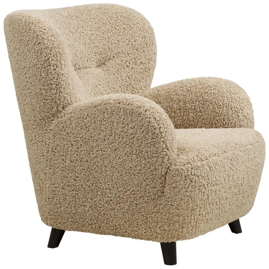 Svetlohnedé kreslo z textílie buklé Lunaro – House Nordic